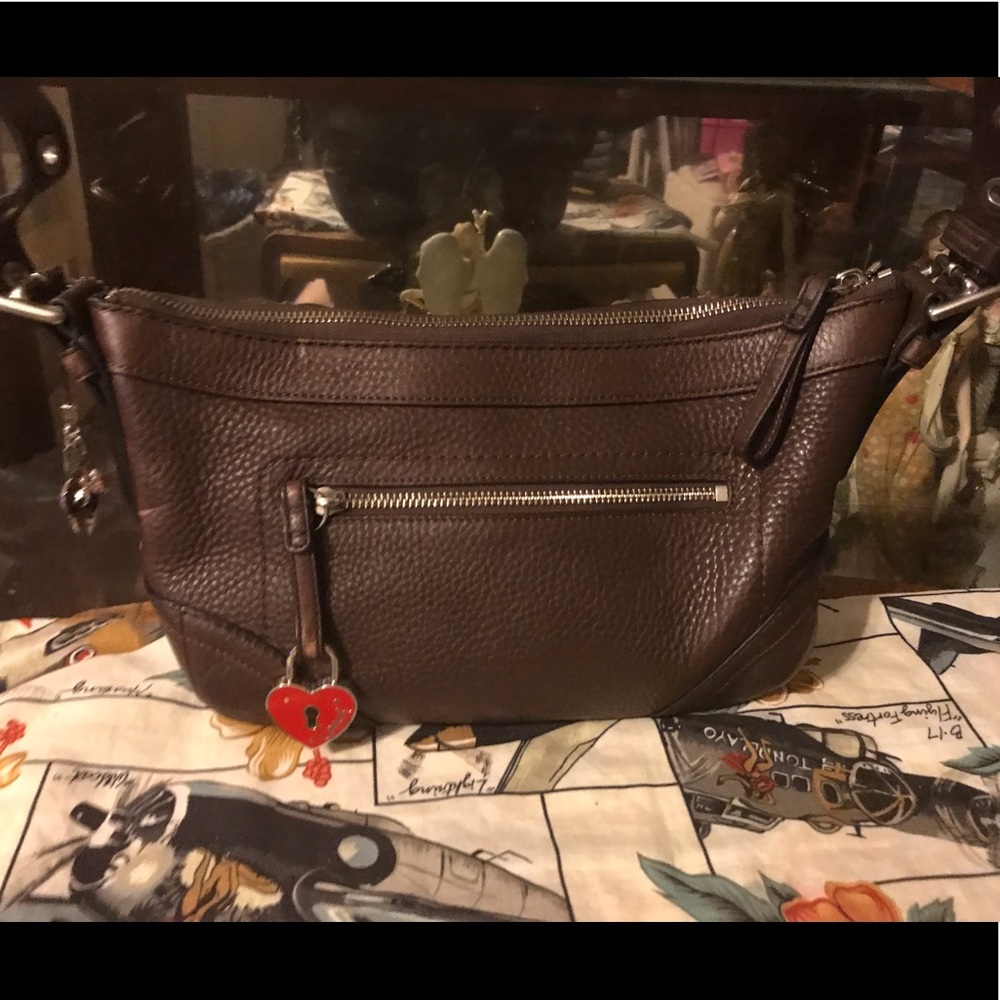 Coach Leather Heart Cross Body Bag